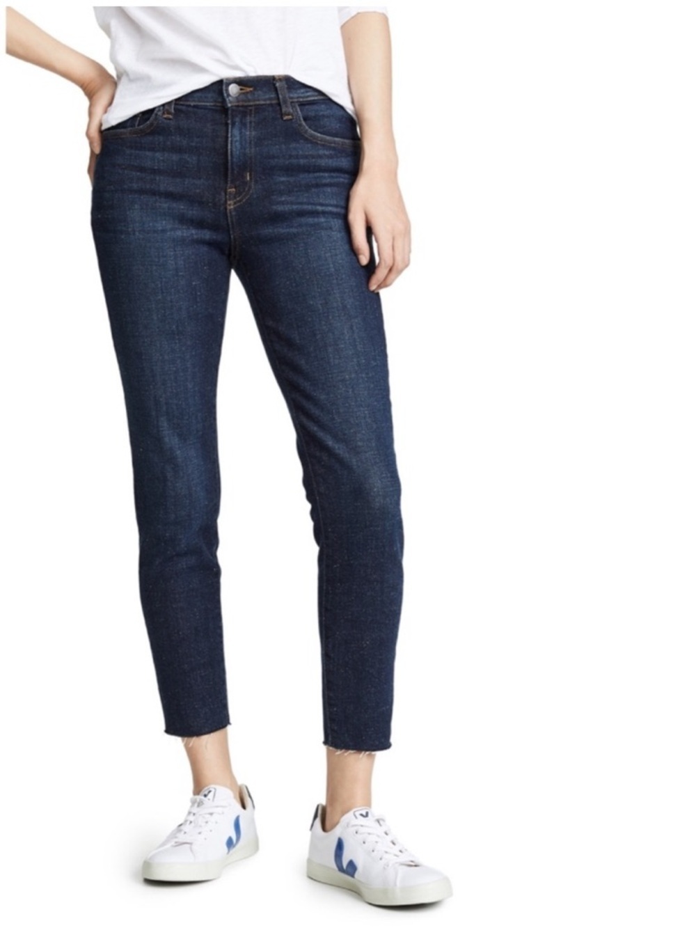 L'AGENCE El Matador French Slim High Rise Raw Hem Jeans Bruno Dark Wash Size 27